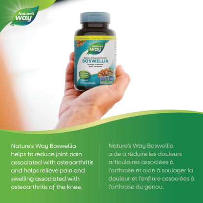 Nature’s Way Boswellia, 115 mg Boswellic Acids – Helps Relieve Joint Pain & Swelling Associated with Osteoarthritis of the Knee – Vegetarian, Non-GMO – 120 Tablets