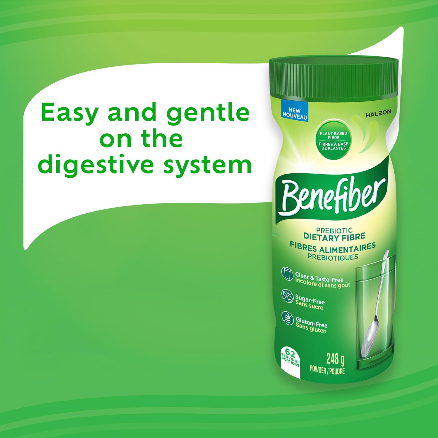 Benefiber Prebiotic Fibre Supplement Powder, Promotes Good Gut Health, Unflavoured & Completely Clear, Dissolves in Drinks & Food, Plant‑Based, Sugar‑Free, Gluten‑Free, Non-GMO, Daily Soluable Fibre Supplement, 62 Servings (248 g) - Available at All In One Marketplace Canada