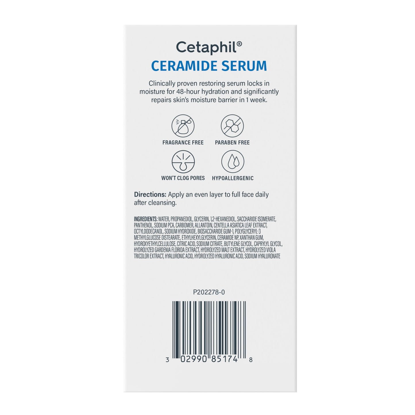Cetaphil Ceramide Serum, Hydrating Face Serum for Skin Barrier Repair, Pore Treatment, 48Hr Hydration with Ceramide, Cica & Allantoin, Dermatologist Recommended, 1oz - Available at All In One Marketplace Canada