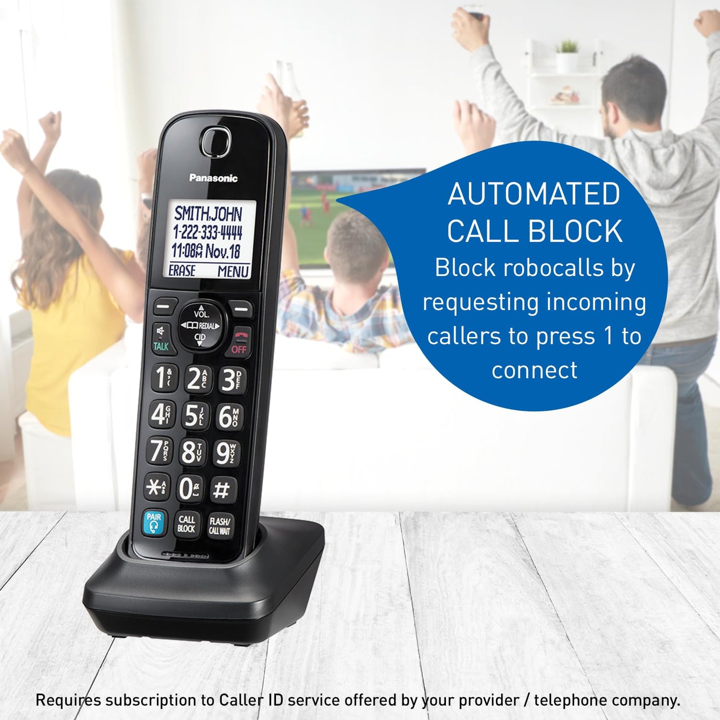 Panasonic Expandable Corded Phone System, Bluetooth Pairing for Wireless Headphones and Hearing Aids, Smart Call Block, Bilingual Talking Caller ID, 2 Handsets - KXTGF892B (Black) Panasonic