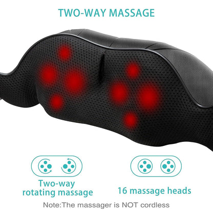 AERLANG Shiatsu Neck and Shoulder Massager, Back Massager with Heat Deeper Tissue Kneading Massage for Shoulder, Neck and Back Massage Electric Massagers-mothers Day Gift Ideas (NOT Cordless) - Available at All In One Marketplace Canada
