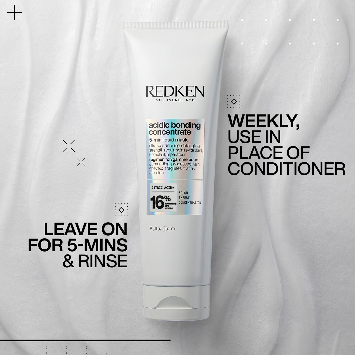 Redken Acidic Bonding Concentrate 5-Min Liquid Mask, Fast-Acting Hair Mask For Hair Damage, Hair Bonding Treatment For Deep Repair And Hydration, 250ml - Available at All In One Marketplace Canada