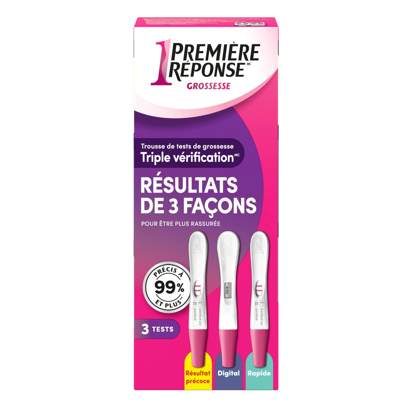 First Response Triple Check - Pregnancy Test Kit - Test 3 Ways- Over 99% Accurate - Analog (2 Count) - Digital (1 Count) - 3 Tests - Available at All In One Marketplace Canada