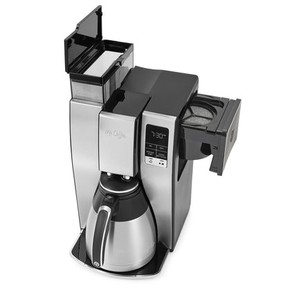 Mr. Coffee Programmable Coffee Maker | 10-Cup Coffee Machine with Thermal Carafe | Stainless Steel