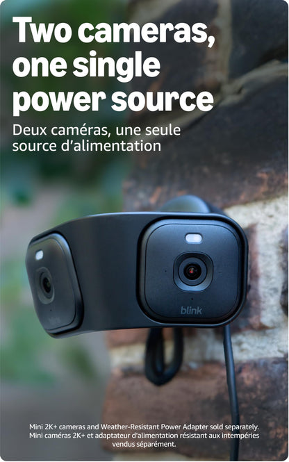 Blink Arc – Plug-in Panoramic Vision [Plus Subscription required], 180° coverage, dual-camera mount for Mini 2K+ and Mini 2 (cameras sold separately) – Mount Accessory only (Black) 🍁 All In One Marketplace Canada