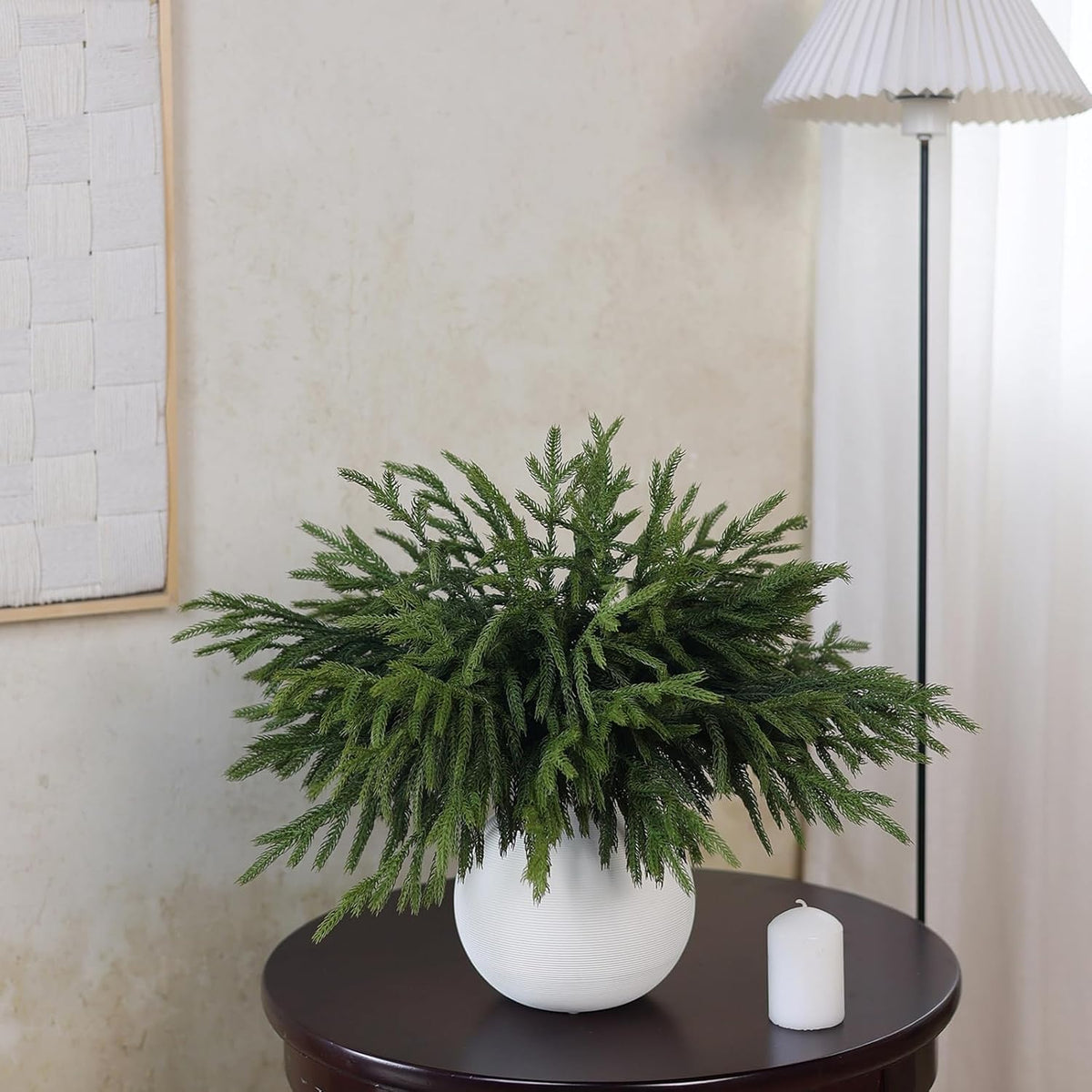 EWRITN Artificial Norfolk Pine Branches, 16 Pieces, Faux Christmas Greenery Stems for Indoor Outdoor Holiday Home Decor 🍁 All In One Marketplace Canada