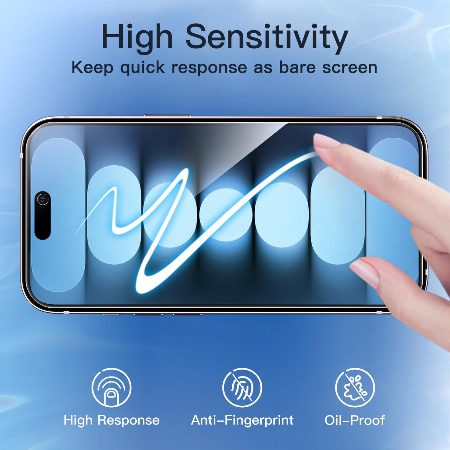 JETech Privacy Screen Protector for iPhone 15, 2-Pack
