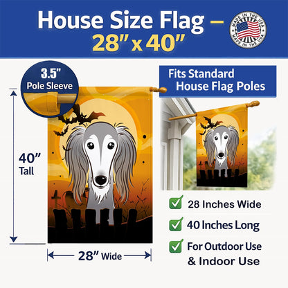 Drapeau de maison en toile Halloween Saluki BB1787CHF de Caroline's Treasures, multicolore, grand