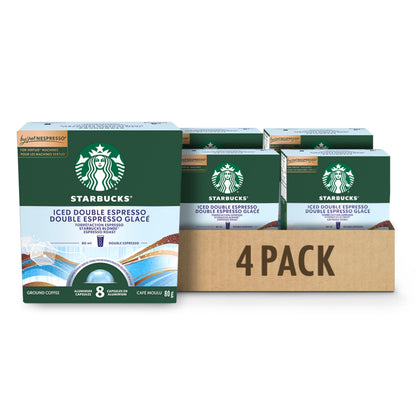 Starbucks Iced Double Espresso for Nespresso Vertuo - Blonde Roast Capsules, 320g (4-Pack)