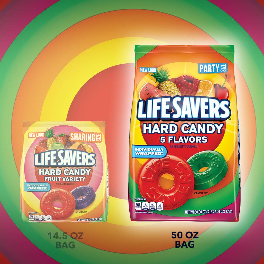 Life Savers 5 Flavor Assorted Hard Candies - 41oz Bulk Bag (Approx. 292 Pieces)