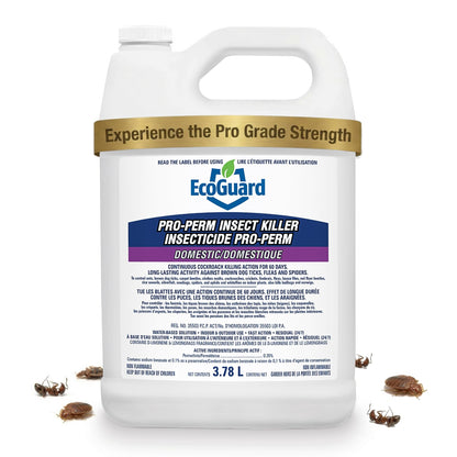 EcoGuard Pro-Perm Insect Killer 3.78L | Professional Insecticide with Fast-Acting Residual Formula | 60 Day Protection | Water-Based, Ready-to-Use Indoors & Outdoors | Sprayer Not Included