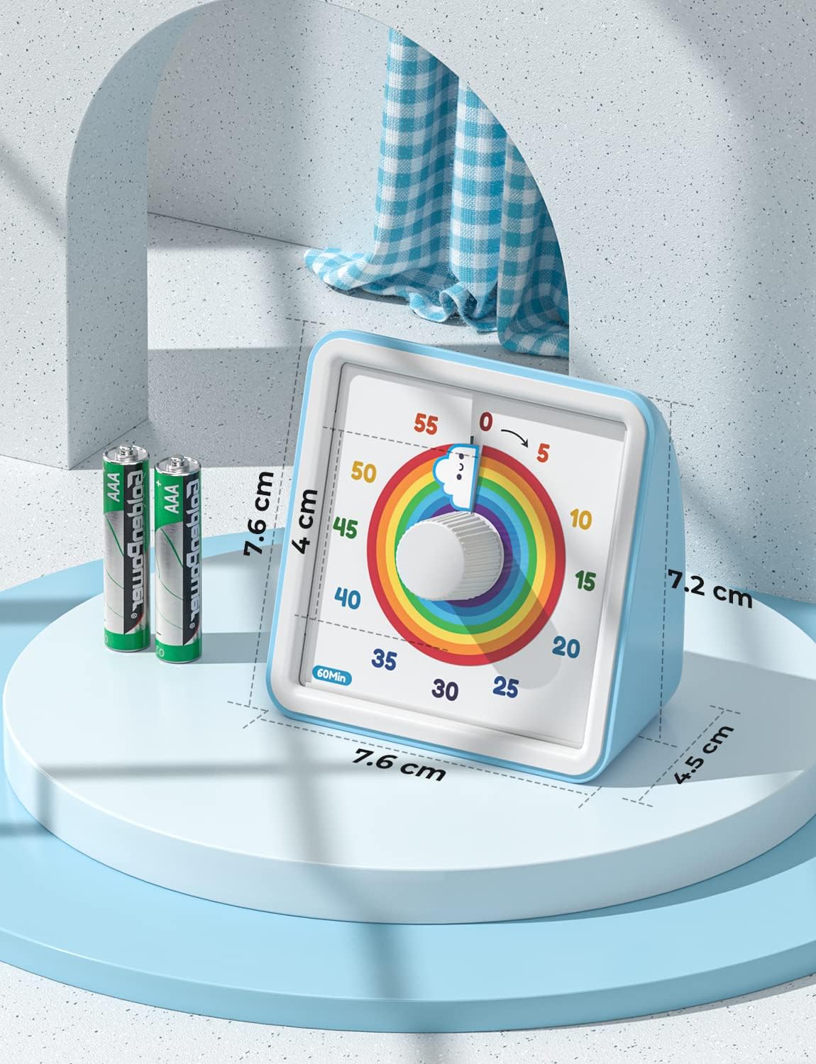 LIORQUE Visual Timer 60 Minute Countdown Timer for Kids Autism with Rainbow Pattern Design, Silent Time Management Tool, No Ticking - Available at All In One Marketplace Canada
