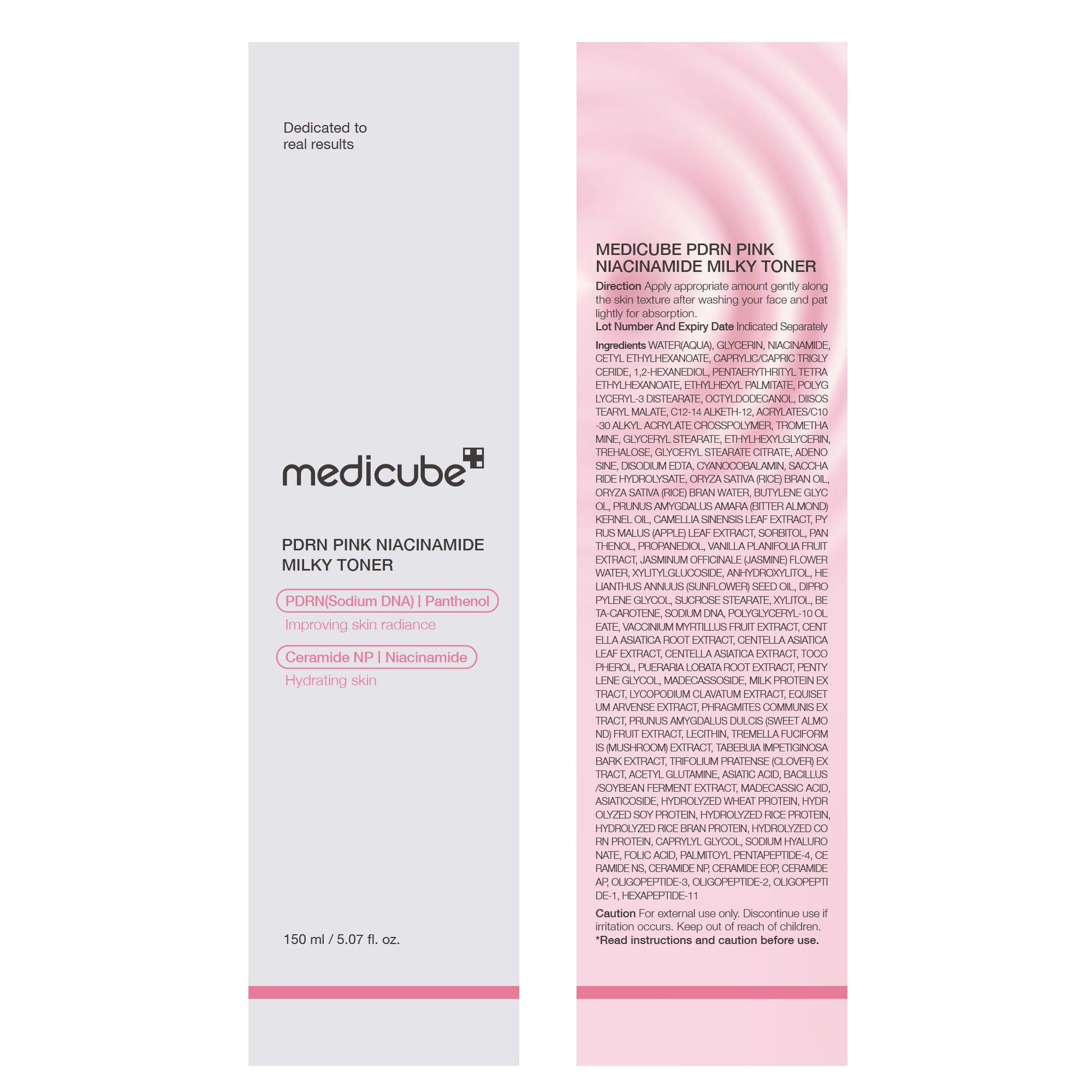 medicube PDRN Pink Niacinamide Milky Toner for Hydrating, Moisturizing, Soothing, Ceramide, Peptide, Glass Glow Skin, Korean Skincare | 150ml 5.07 fl. Oz. - Available at All In One Marketplace Canada