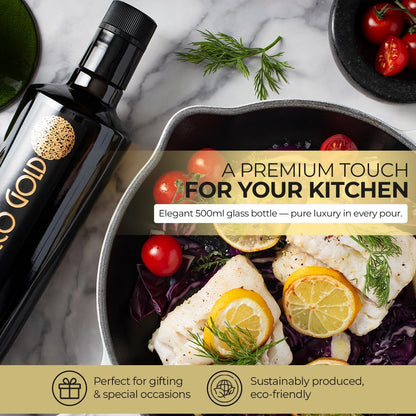 Morocco Gold Early Harvest Extra Virgin Olive Oil – Cold Pressed, 652mg/kg Polyphenols, 500ml