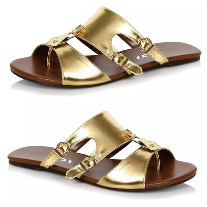 Sandales gladiateur spartiates plates pour homme Ellie Shoes pour Halloween, Or, Très grande taille