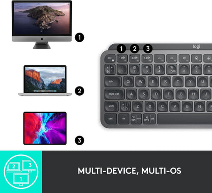 Logitech MX Keys Mini Minimalist Wireless Illuminated Keyboard - Graphite