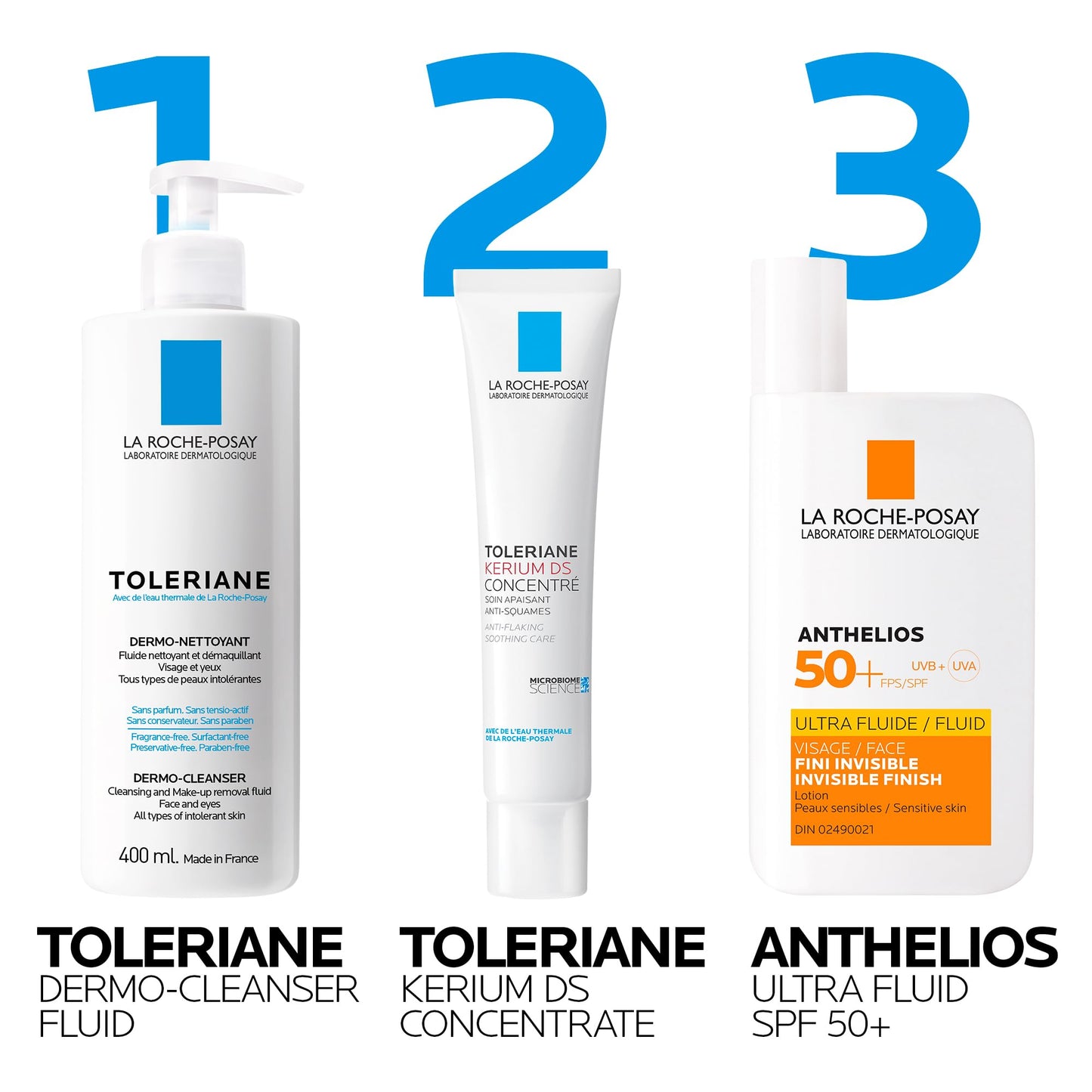 La Roche Posay Face Moisturizer, Toleriane Kerium DS Concentrate Moisturizer for Oily, Flaky, Red Skin. Hydrating Oil-Free Lotion, Suitable for Sensitive Skin & Dermatologist Recommended, 40mL La Roche-Posay