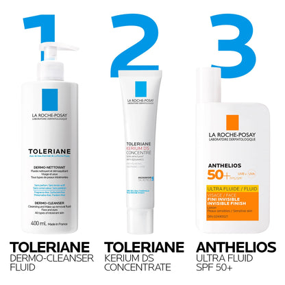 La Roche Posay Face Moisturizer, Toleriane Kerium DS Concentrate Moisturizer for Oily, Flaky, Red Skin. Hydrating Oil-Free Lotion, Suitable for Sensitive Skin & Dermatologist Recommended, 40mL La Roche-Posay