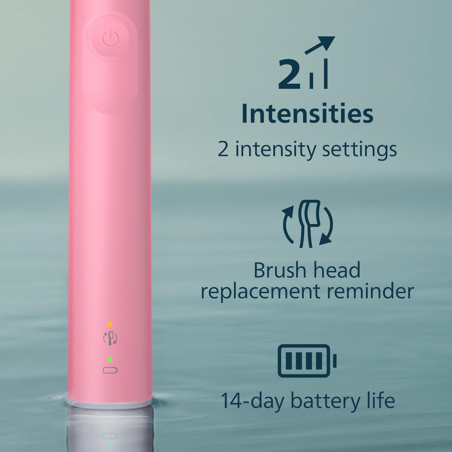 Philips Sonicare 4100 Power Toothbrush, Rechargeable Electric Toothbrush with Pressure Sensor, Deep Pink HX3681/26