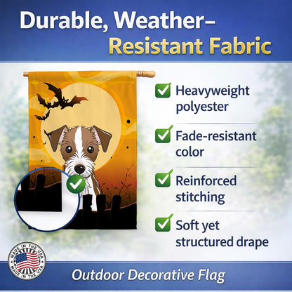 Caroline's Treasures BB1760CHF Halloween Jack Russell Terrier Canvas House Size Flag, Multicolor, Large
