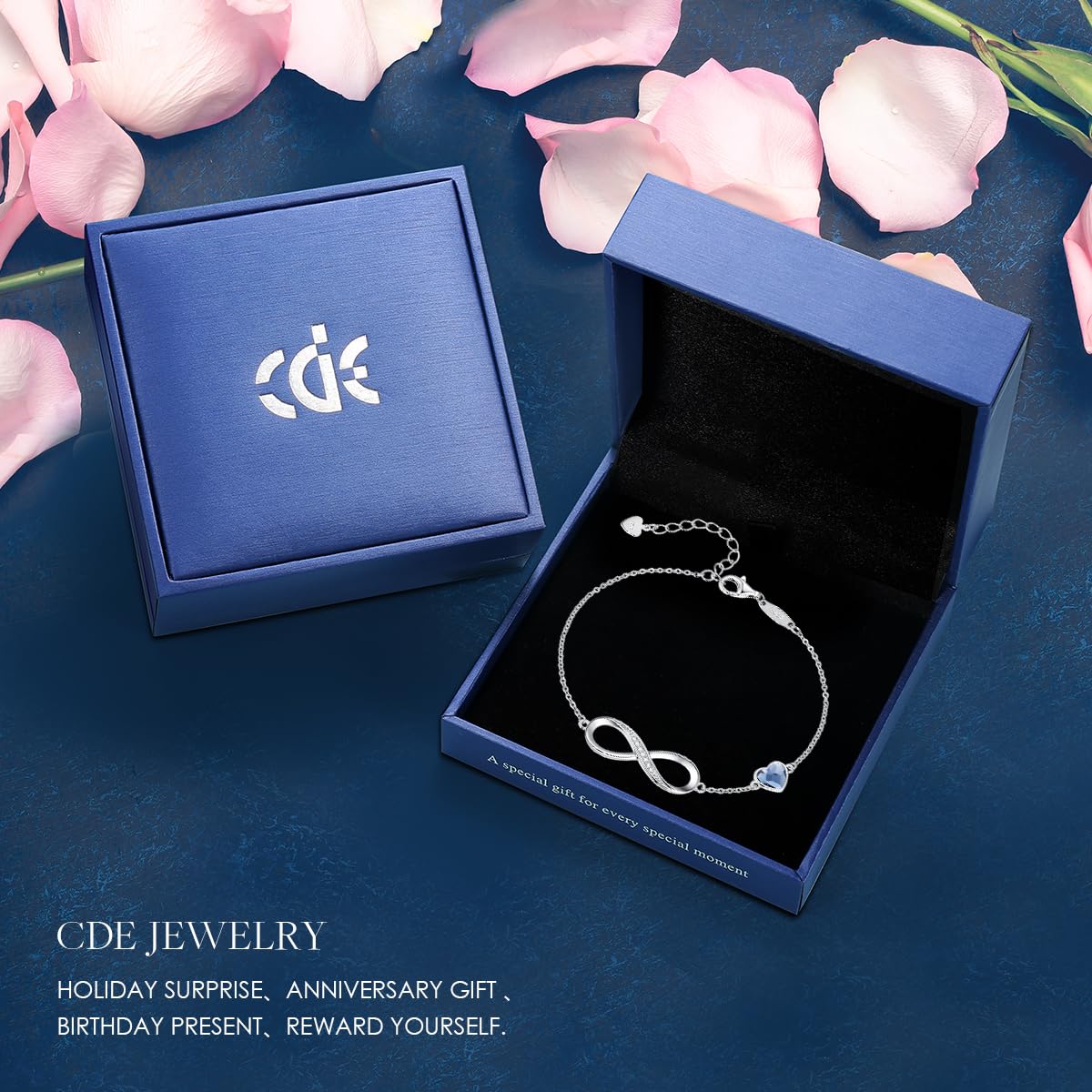 CDE 925 Sterling Silver Infinity Birthstone Bracelet Jewelry Gift for Women 🍁 All In One Marketplace Canada