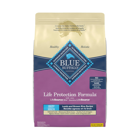 Blue Buffalo Life Protection Formula Lamb & Brown Rice Large Breed Adult Dry Dog Food, Supports Immunity with Antioxidant-Rich LifeSource Bits, Promotes Healthy Muscles, 11.7kg/26lbs 🍁 All In One Marketplace Canada