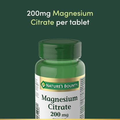 NATURE'S BOUNTY Magnesium Citrate, 200 mg, 75 Tablets