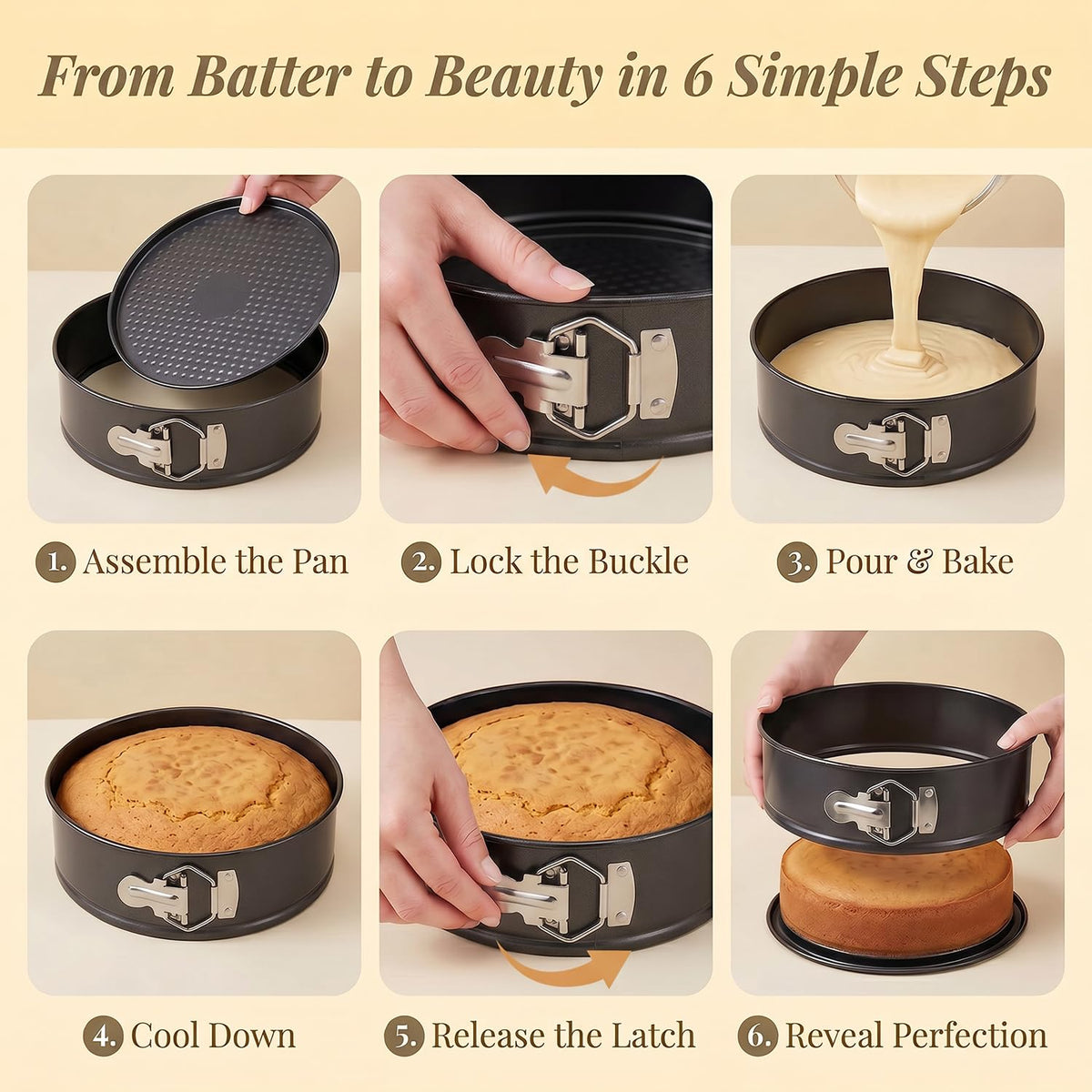 3Pcs Springform Pan Set (4” 7” 9”), Non-Stick Cheesecake Pan 🍁 All In One Marketplace Canada