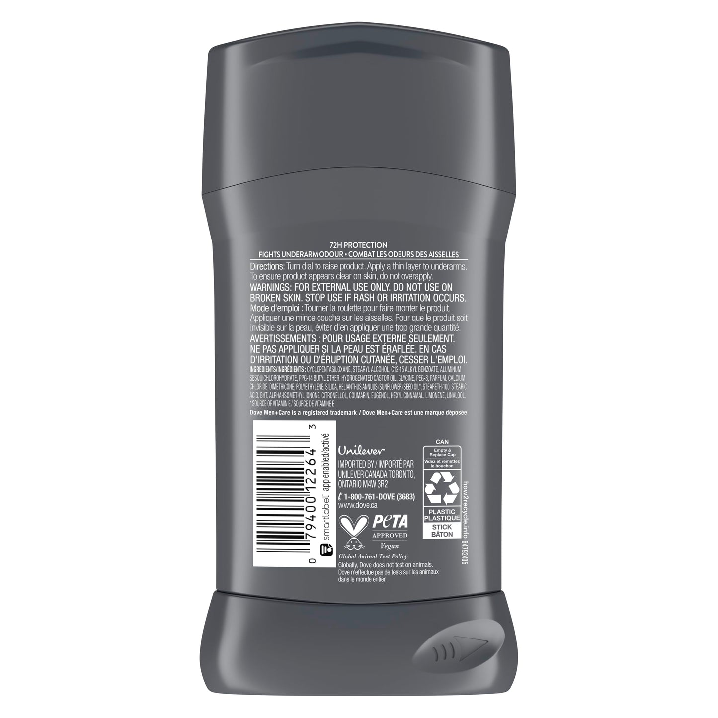 Dove Men+Care Antiperspirant Stick for 72h sweat & odour protection Extra Fresh with Triple Action moisturizer to help prevent skin irritation caused by dryness, 76g (Pack of 4) - Available at All In One Marketplace Canada
