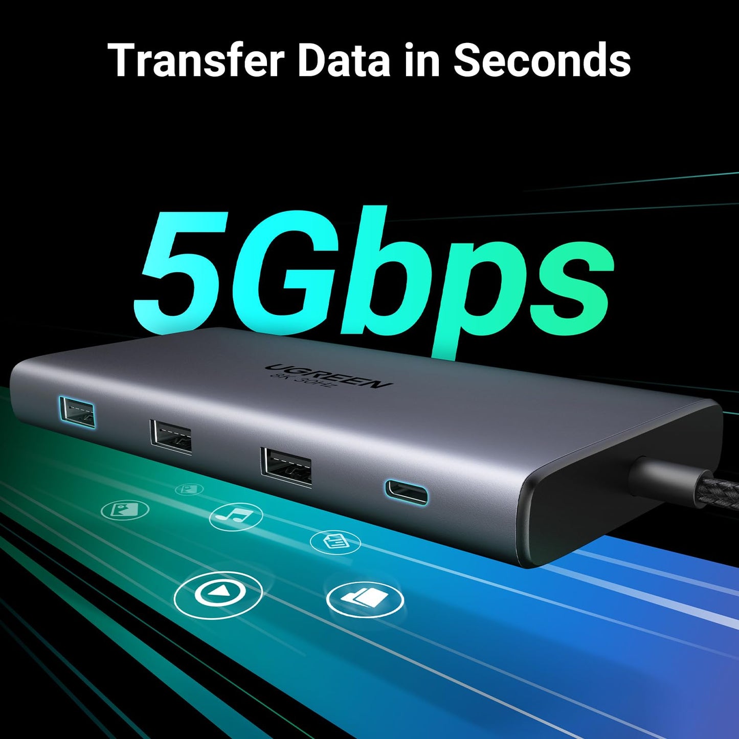 UGREEN 10 in 1 Docking Station for Laptop Dual Monitor, Revodok Pro 210 with Single 8K@30Hz, Dual 4K@60Hz, 100W PD, 1Gbps Ethernet, SD/TF, 5Gbps USB, USB C Hub for MacBook Air/Pro, ASUS, HP, XPS13&15