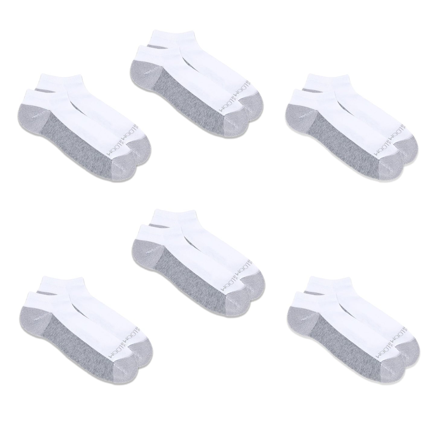 Fruit of the Loom mens 12 Pair Pack Dual Defense Cushioned Socks, White/Grey, 6-12 Fruit of the Loom