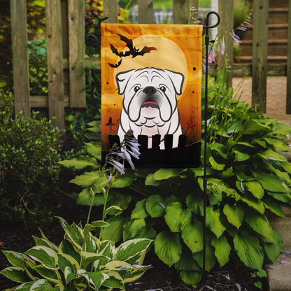 Drapeau de jardin Caroline's Treasures BB1778GF Halloween Bouledogue anglais blanc, petit, multicolore