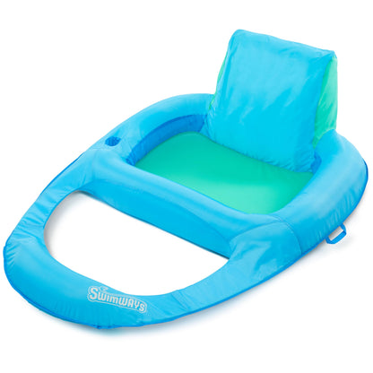 SwimWays Spring Float Premium XL Recliner Chair, Inflatable Pool Floats Adult with Fast Inflation, 25% Larger Than Recliner, Supports Up to 300 lbs
