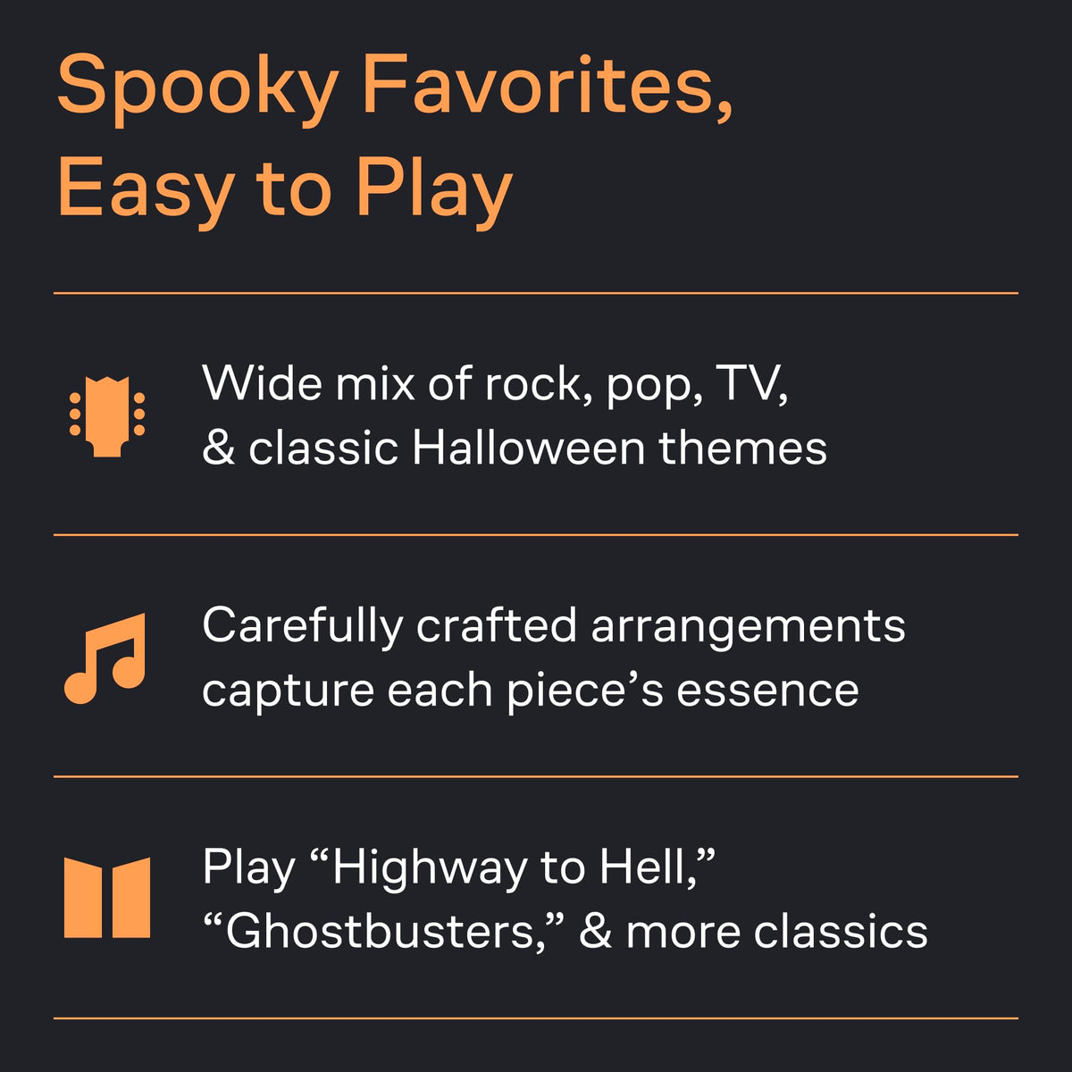 Chansons de guitare pour Halloween - 43 des plus funèbres succès arrangés pour guitare 6 cordes en notation et tablatures effrayantes | Partitions de guitare pour Halloween pour guitaristes rock et pop | Chansons effrayantes pour guitaristes 6 cordes