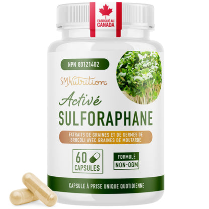 Sulforaphane Supplement from Broccoli Sprouts | 405mg Complex | NRF2 Activation With Glucoraphanin, Broccoli Seed Extract, & Mustard Seed | Supports Cellular Health with Antioxidants | 60 Capsules - Available at All In One Marketplace Canada