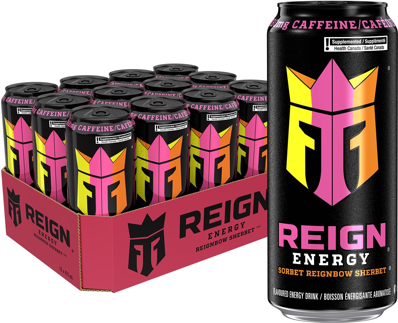 Reign Energy Reignbow Sherbet 473mL Cans - 12 Pack