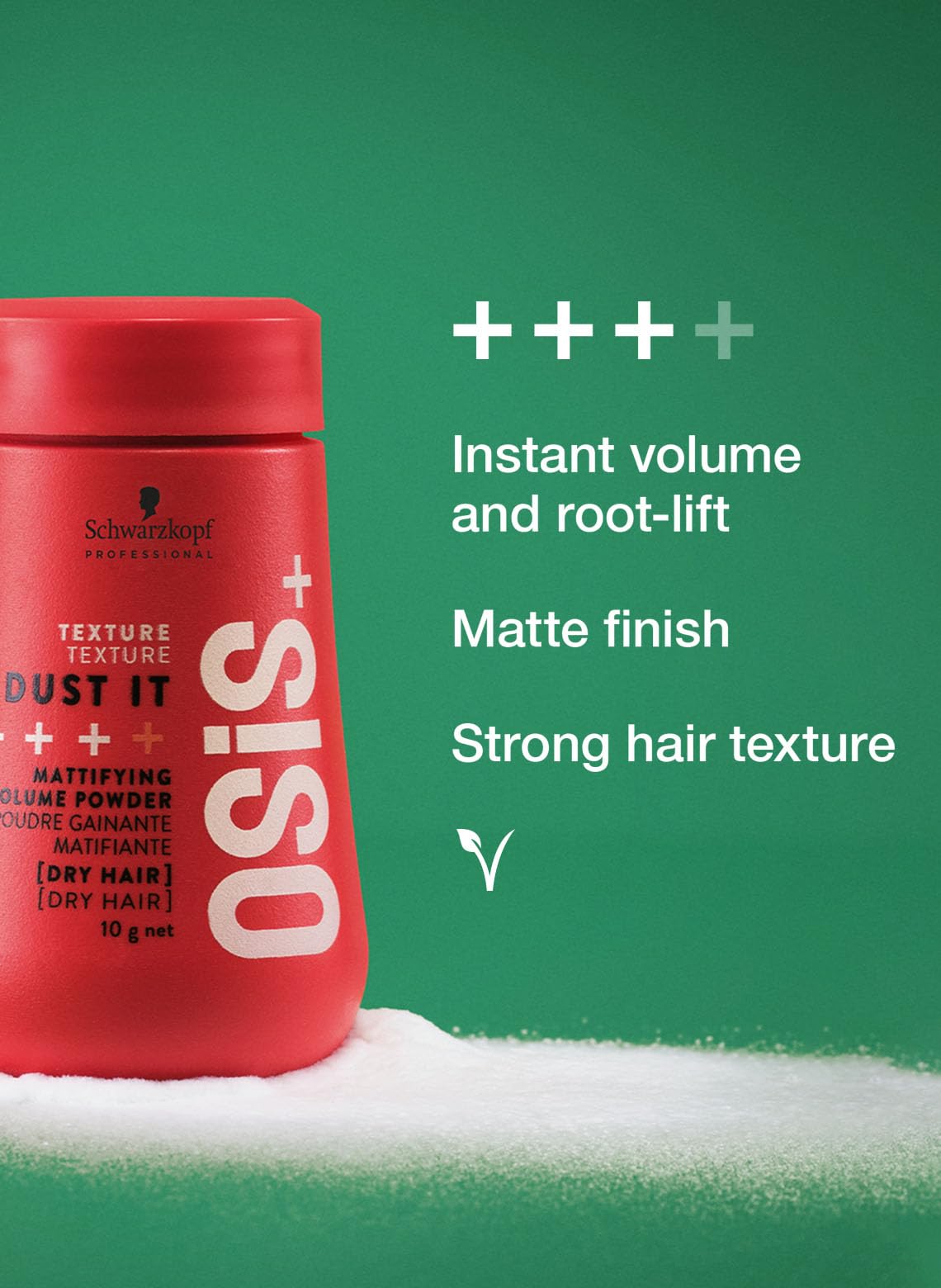 OSiS+ Dust It – Mattifying Volume Powder – long-lasting Hold, Strong Control and Separation – Matte Effect Texturizer Product for Wild Hair Styling and Volumizing, 0.35 oz - Available at All In One Marketplace Canada