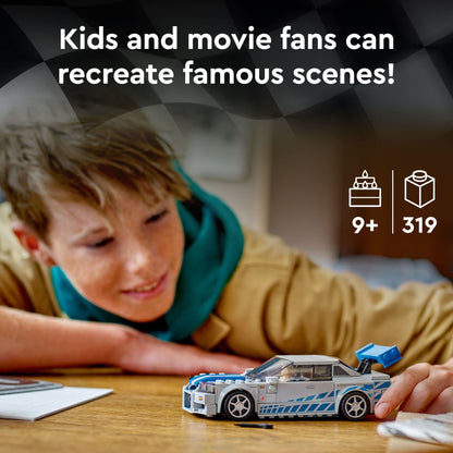 LEGO Speed Champions 2 Fast 2 Furious Nissan Skyline GT-R (R34) 76917 Race Car Toy Model Building Kit, Collectible with Racer Minifigure, 2023 Set for Kids