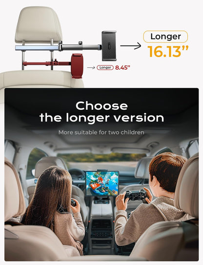 LISEN for iPad Tablet Holder for Car [3 in 1] Car Accessories iPad Holder Mount Back Seat for Car Headrest Video Kids Long Road Trip Car Essentials for 4.7-11" Tablet iPad Pro, Mini, Samsung (Black)