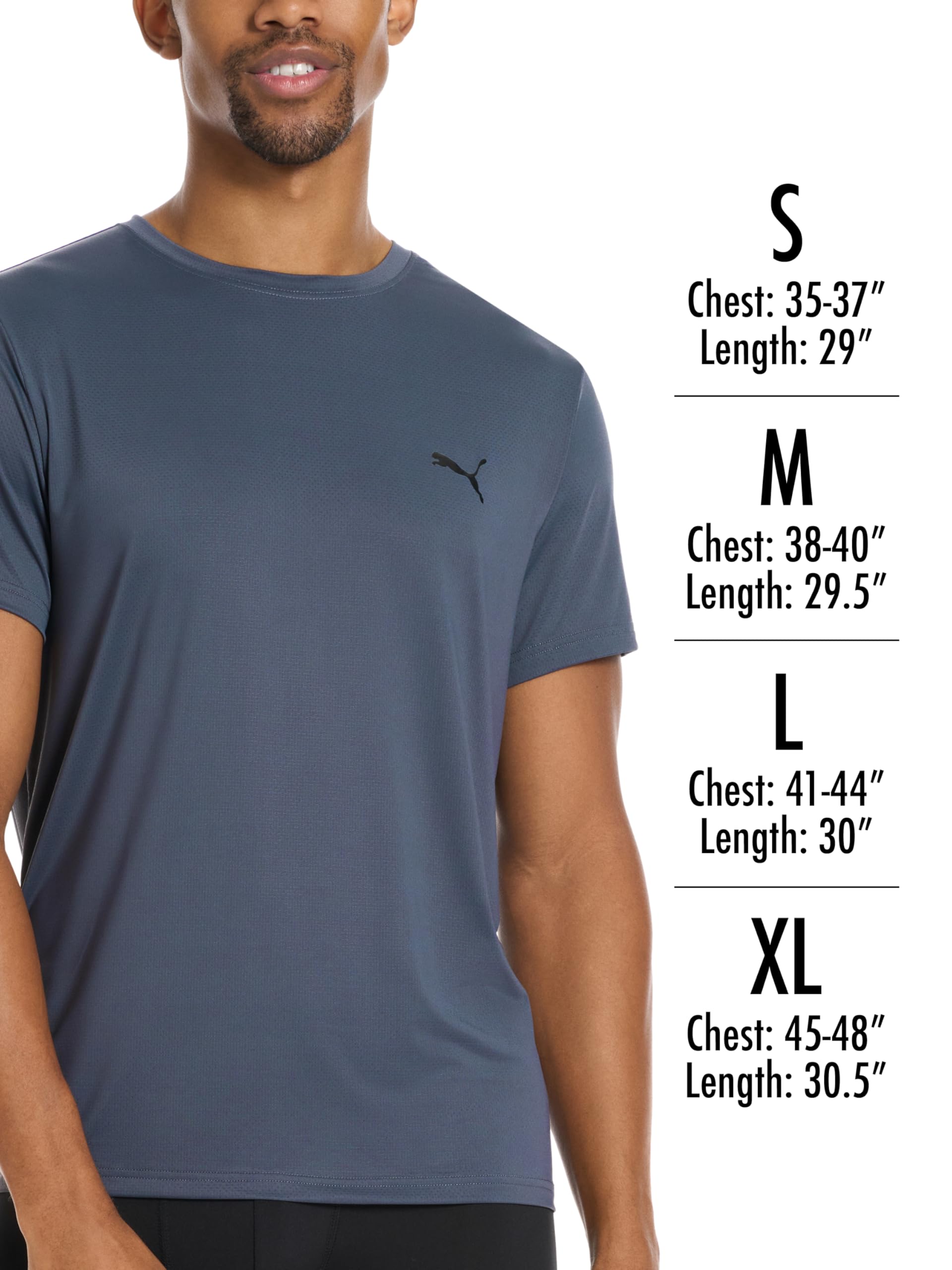 PUMA Men's 4 Pack Cotton Crewneck Short Sleeve T-Shirt, Black/Grey/White/Navy, Large PUMA
