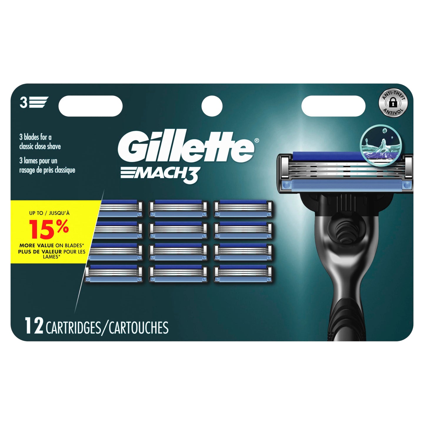 Gillette Mach3 Men's Razor Blade Refills, 12 Refills - Available at All In One Marketplace Canada