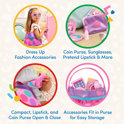 Battat Toy Purse, Play Circle Princess Purse Set, Dress-Up Play, Playset Battat