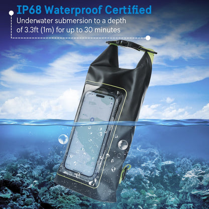 Pelican Marine IP68 Waterproof Dry Bag 2L w/Phone Pouch/Case - Black/Yellow Pelican