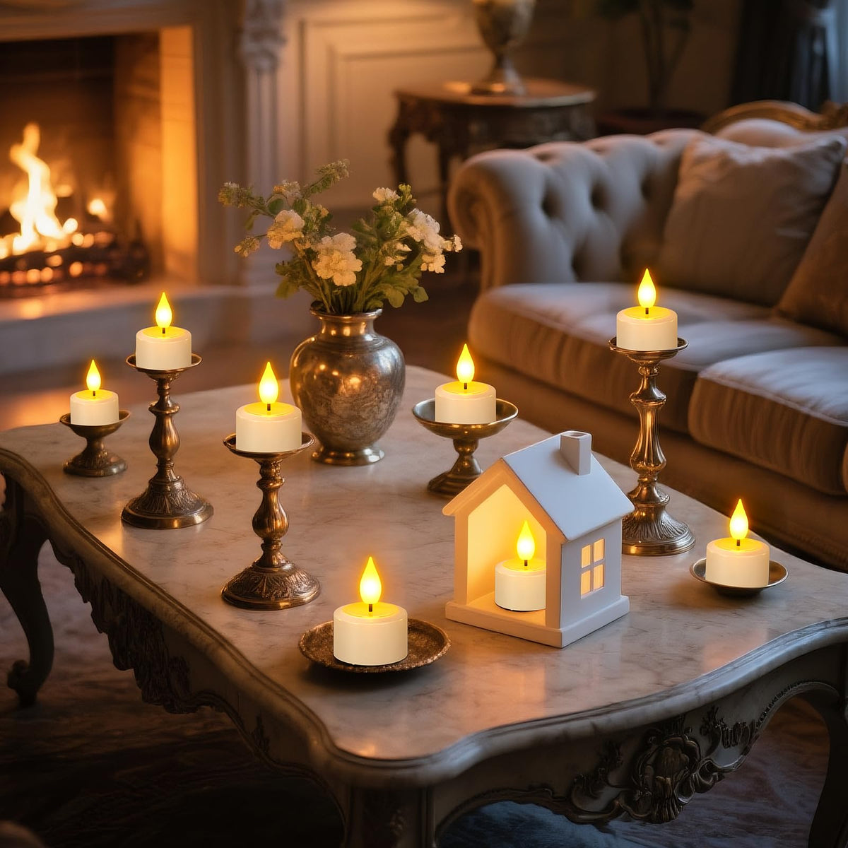 SoulBay Rechargeable Tea Lights Candles with Remote Timer & Charging Base 🍁 All In One Marketplace Canada