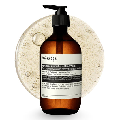 Aesop Reverence Aromatique Hand Wash | Gentle Exfoliating Hand Wash with Finely Milled Pumice | 500mL / 16.9 oz Aesop