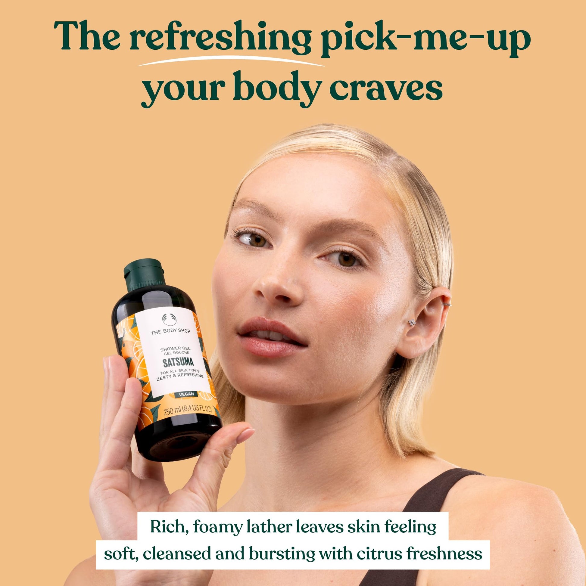 The Body Shop Satsuma Shower Gel 750 ml | Energizing Citrus Body Wash & Natural Shower Gel for Men & Women | Refreshing Cleanser - Available at All In One Marketplace Canada