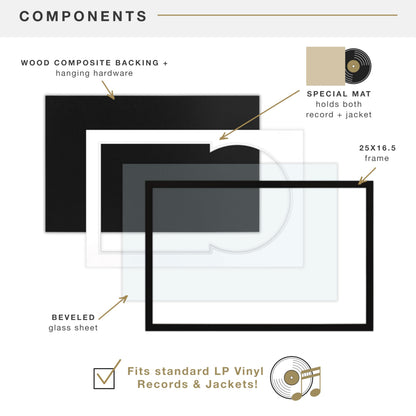 MCS Groove Record Album Frame, Black, 16.5 x 25 in