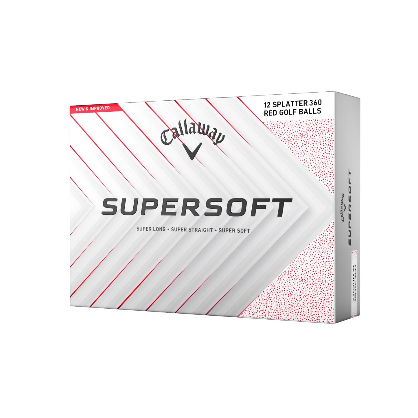 Balles de golf Supersoft de Callaway Golf (2025, éclaboussures rouges)
