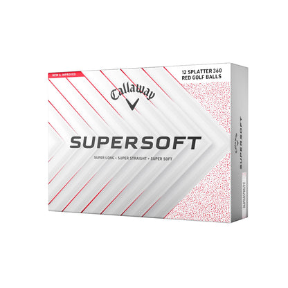 Balles de golf Supersoft de Callaway Golf (2025, éclaboussures rouges)
