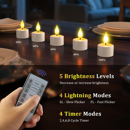 SoulBay Rechargeable Tea Lights Candles with Remote Timer & Charging Base 🍁 All In One Marketplace Canada